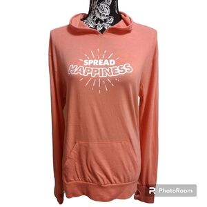Spread Happiness Hooded Long Sleeve Top